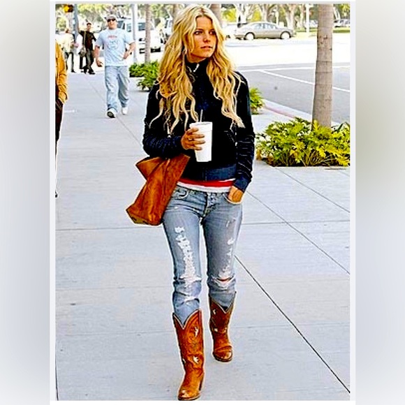(SOLD) Dingo Cowboy boots size 7.5.  Jessica Simpson seen wearing these boots! - Picture 1 of 14